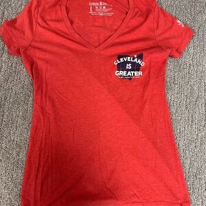 Cleveland Is Greater Red Women's V-Neck T-Shirt